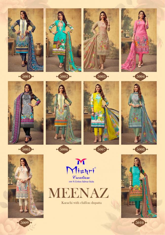 Mishri Meenaz 5 Latest Fancy casual wear Karachi Special Printed Dress Material Collection
